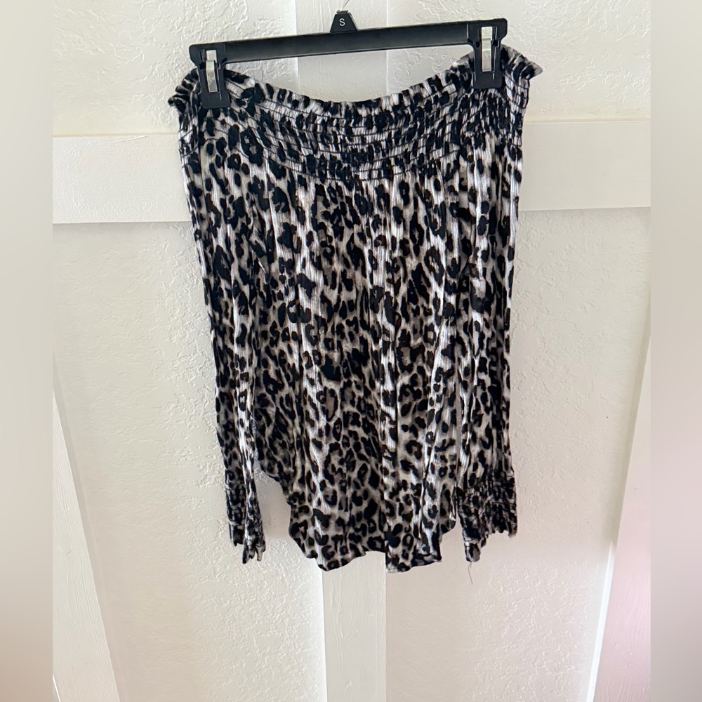 Leopard Print Women's Skirt - Black & Taupe Animal Print